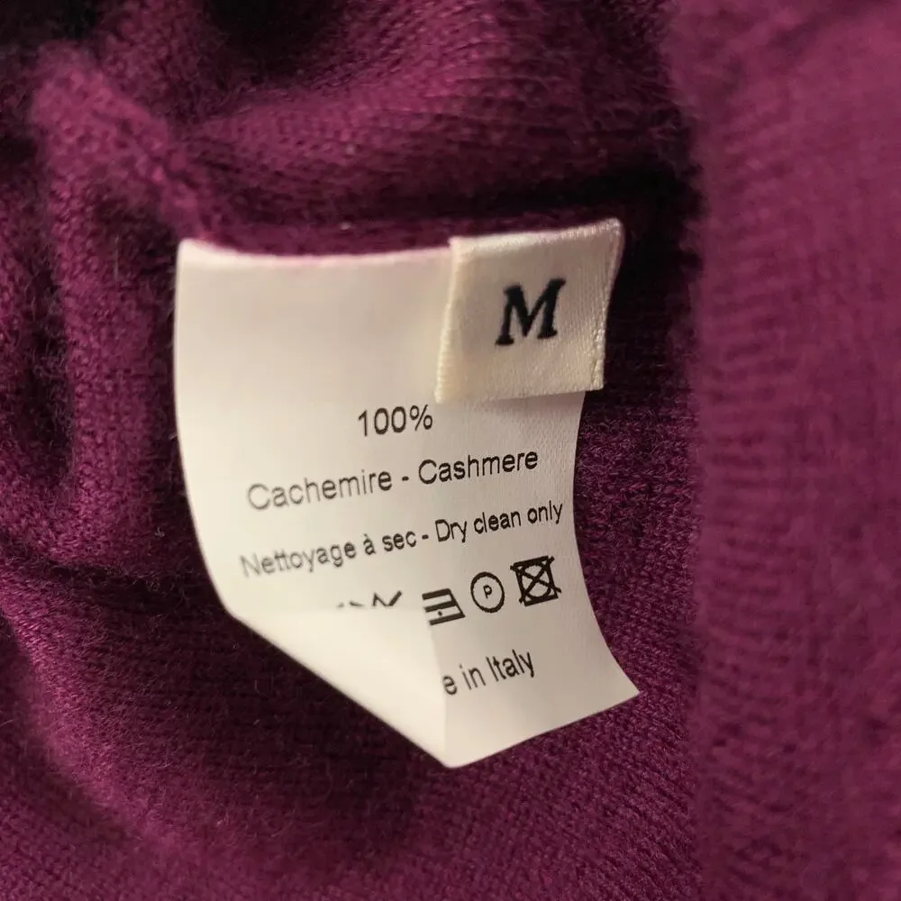 LANVIN Size M Purple Cashmere 3/4 Sleeves Cardigan Set